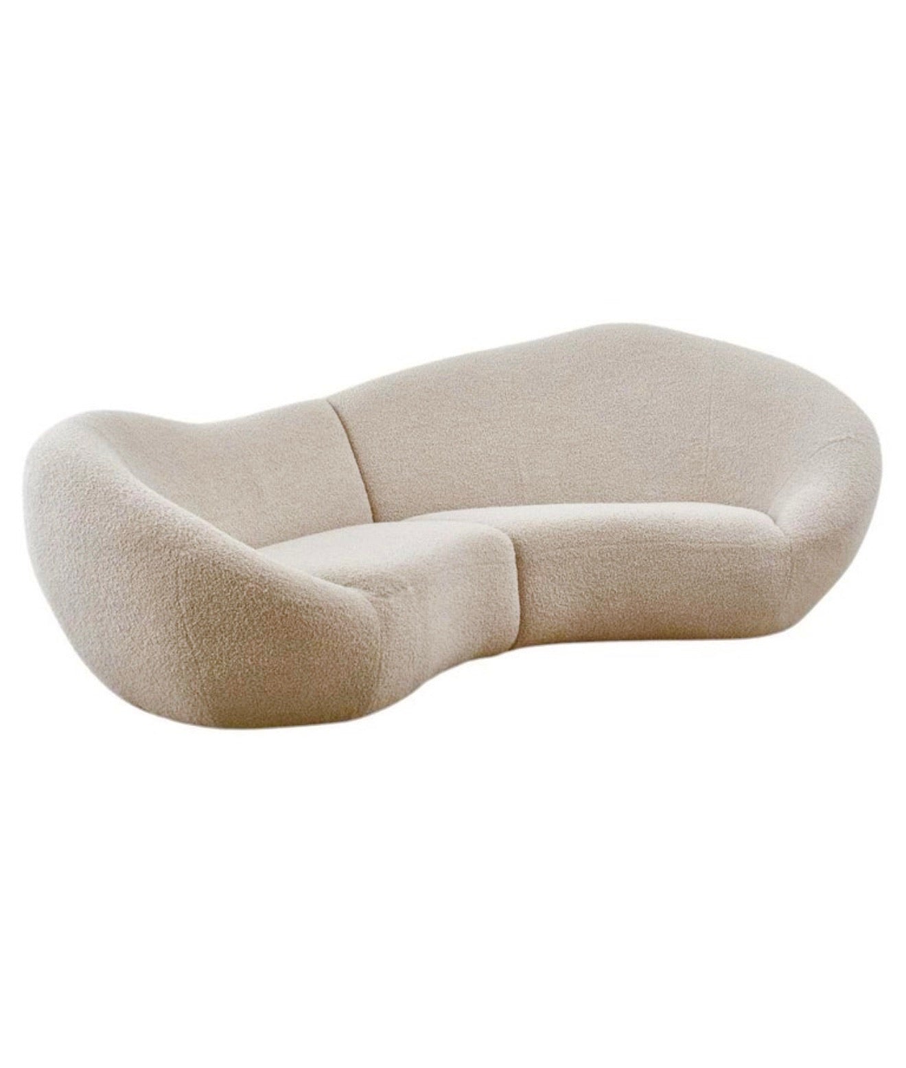 XL curved bouclé sofa