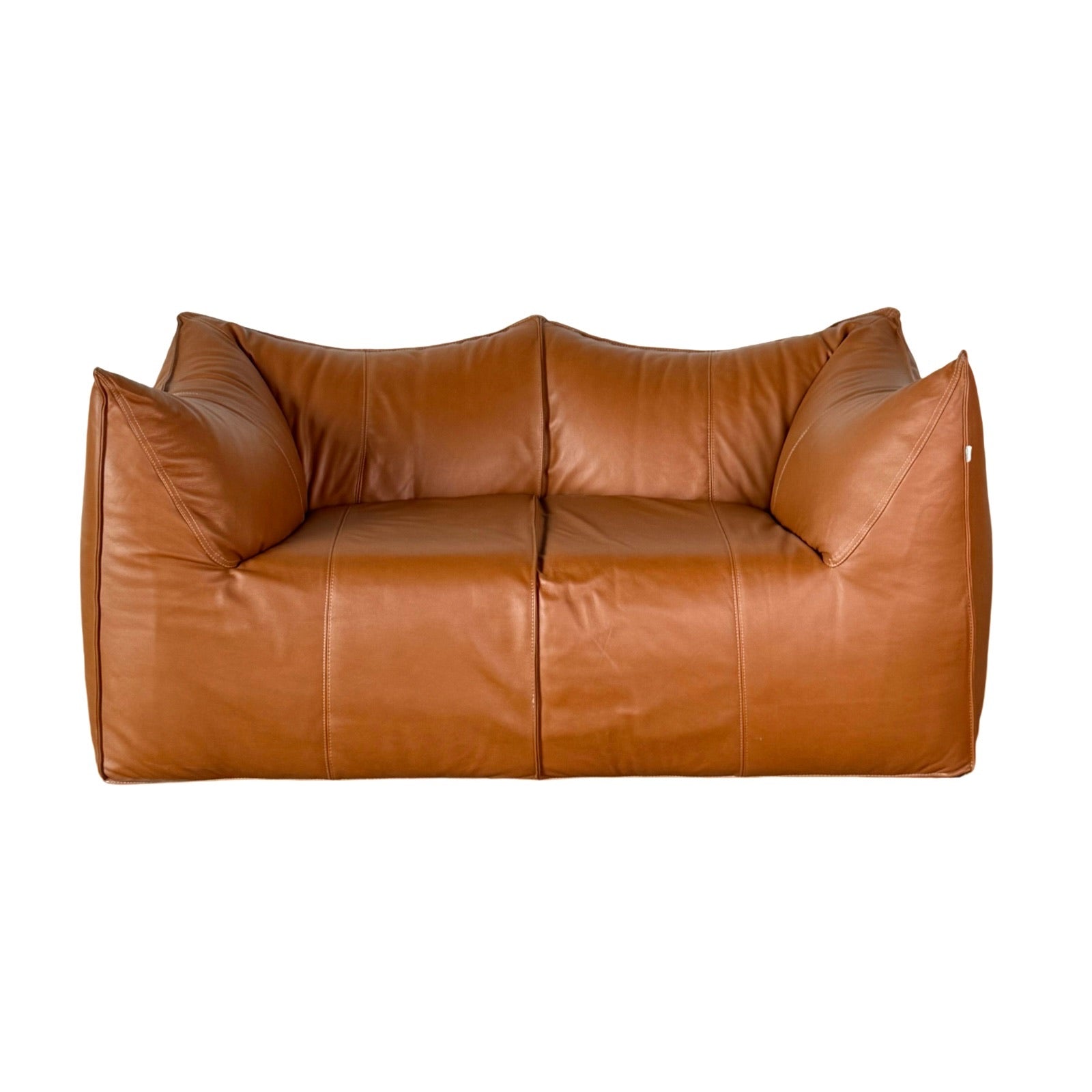 LE BAMBOLE caramel leather sofa