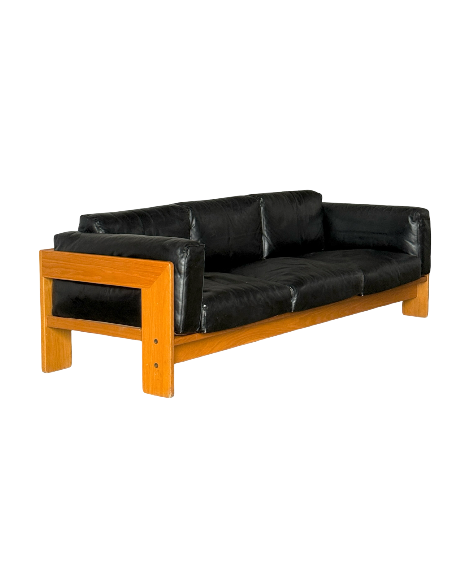 Gavina BASTIANO black leather sofa