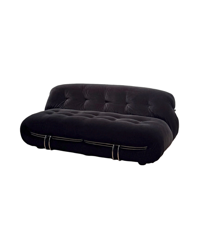SORIANA black velvet sofa