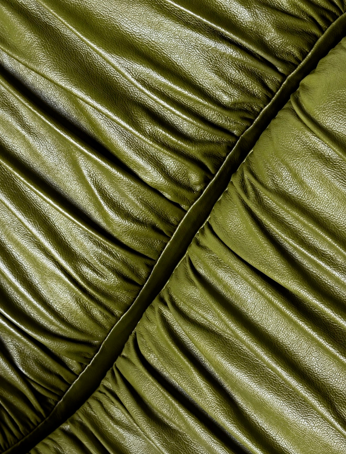 SNAKE green leather sofa, 8 modules