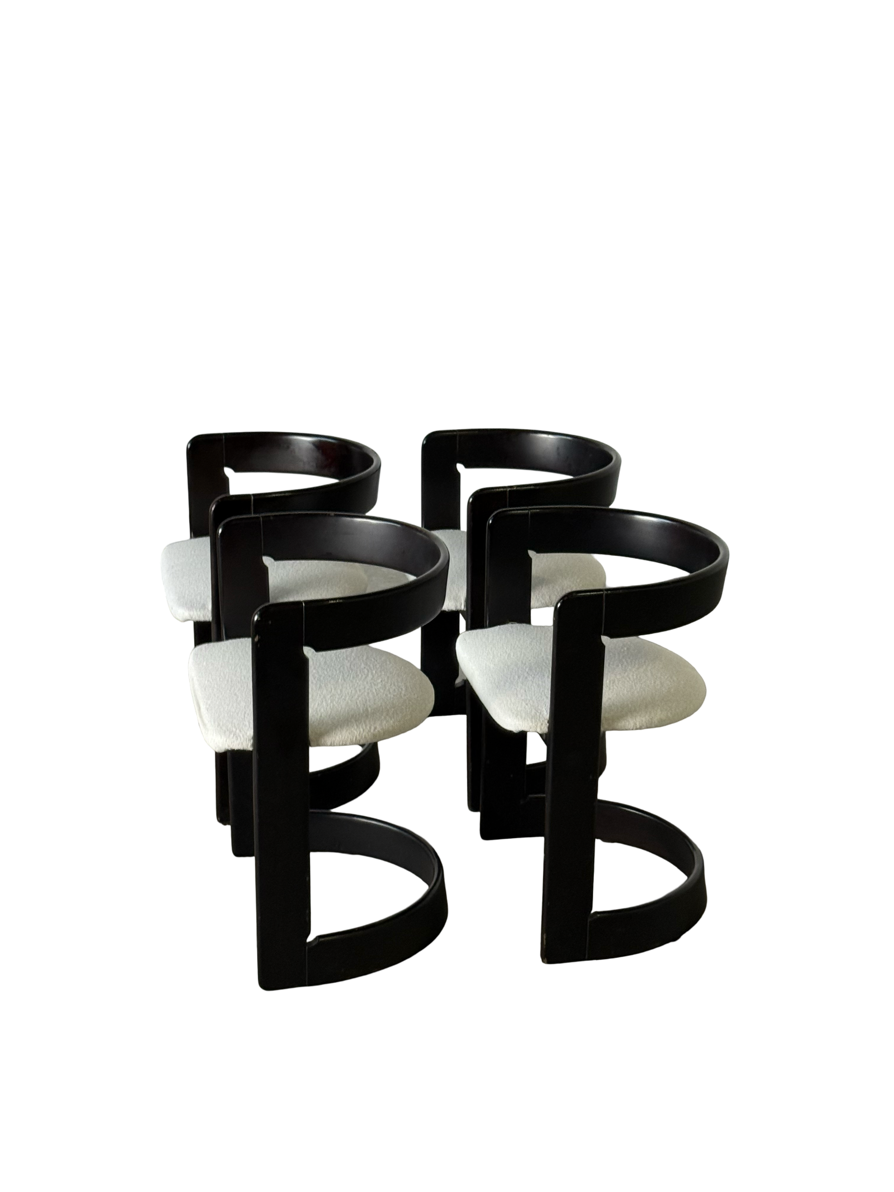 Space Age wooden dining chairs