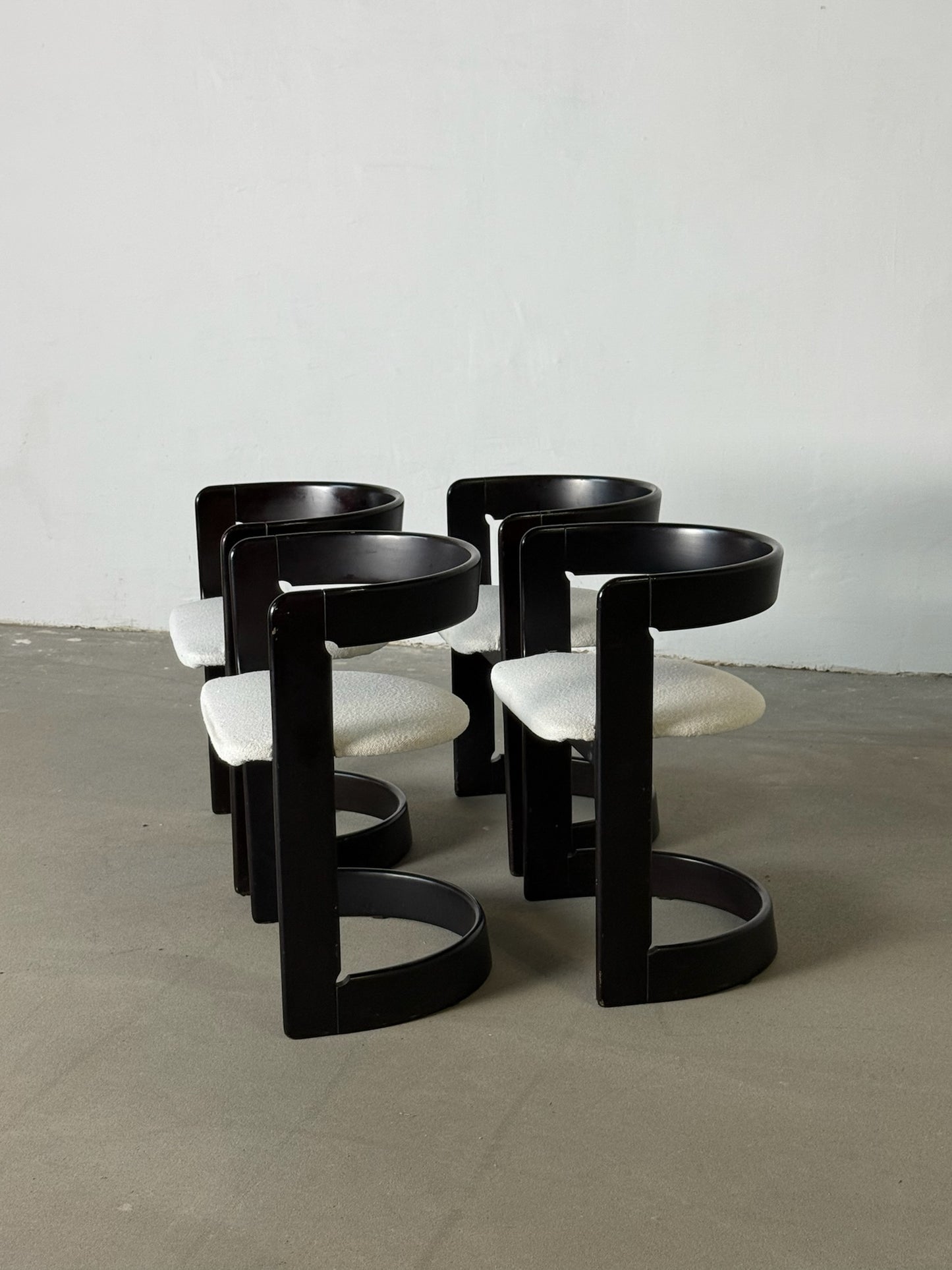 Space Age wooden dining chairs