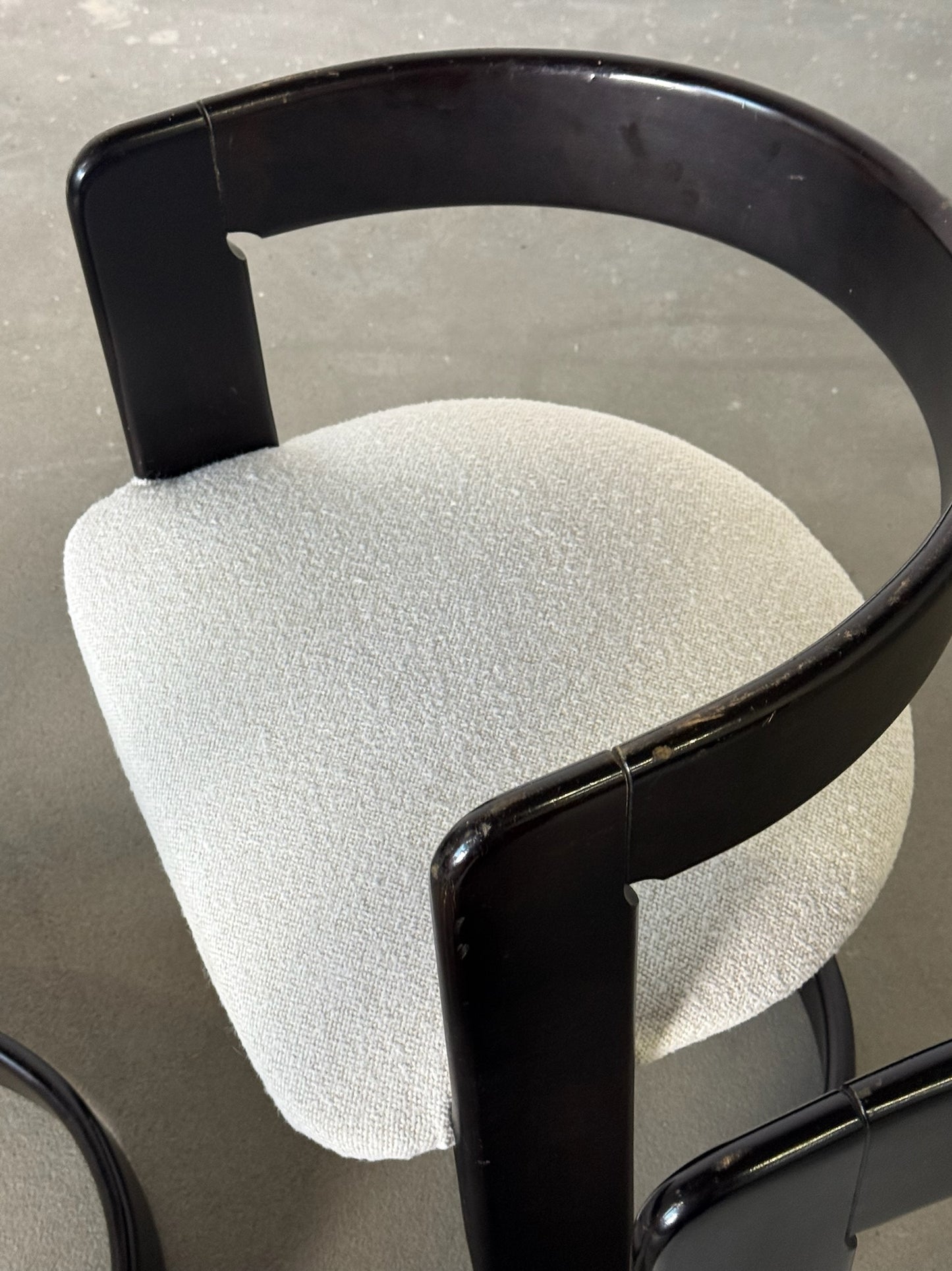 Space Age wooden dining chairs