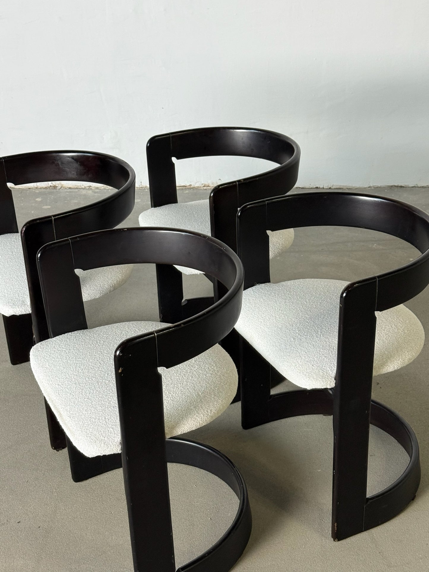 Space Age wooden dining chairs