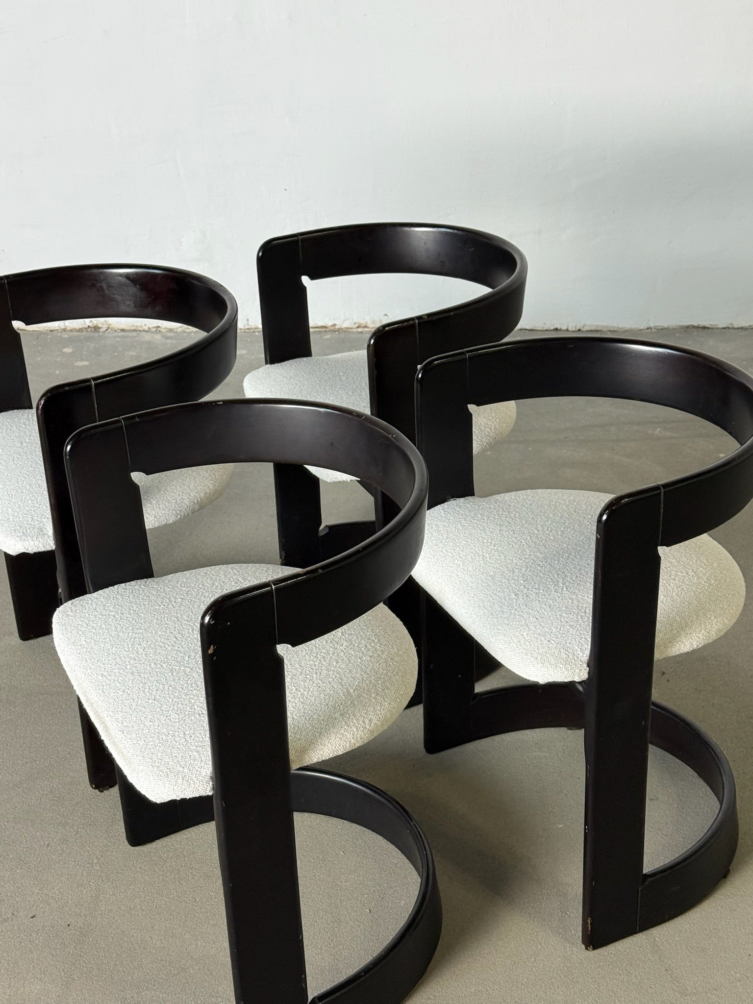 Space Age wooden dining chairs
