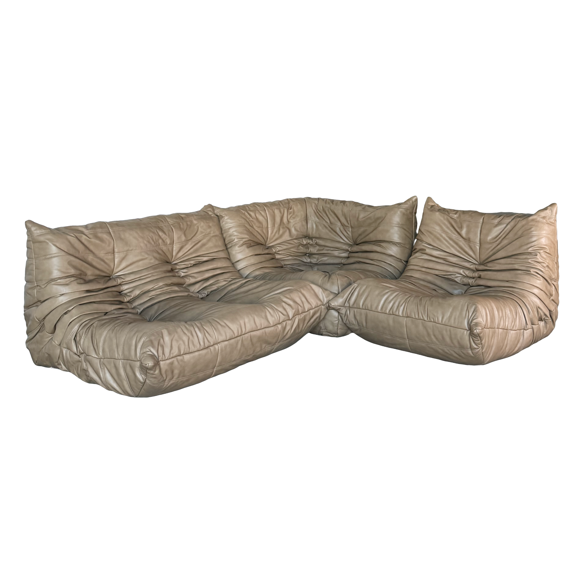 TOGO sand beige leather set of 3