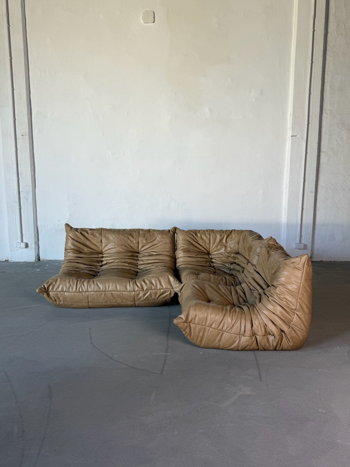 TOGO sand beige leather set of 3