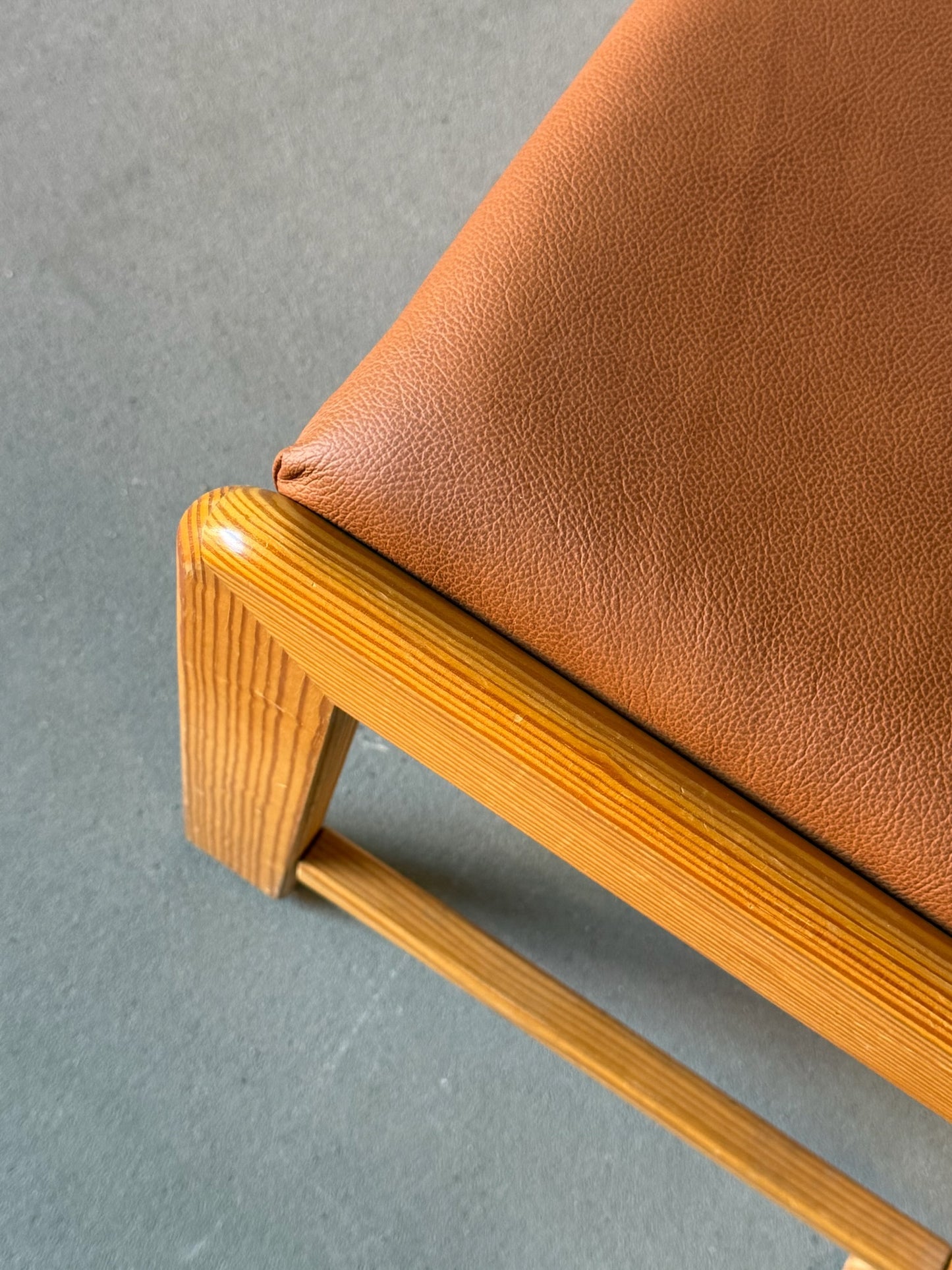 Wooden brown leather dinning chairs