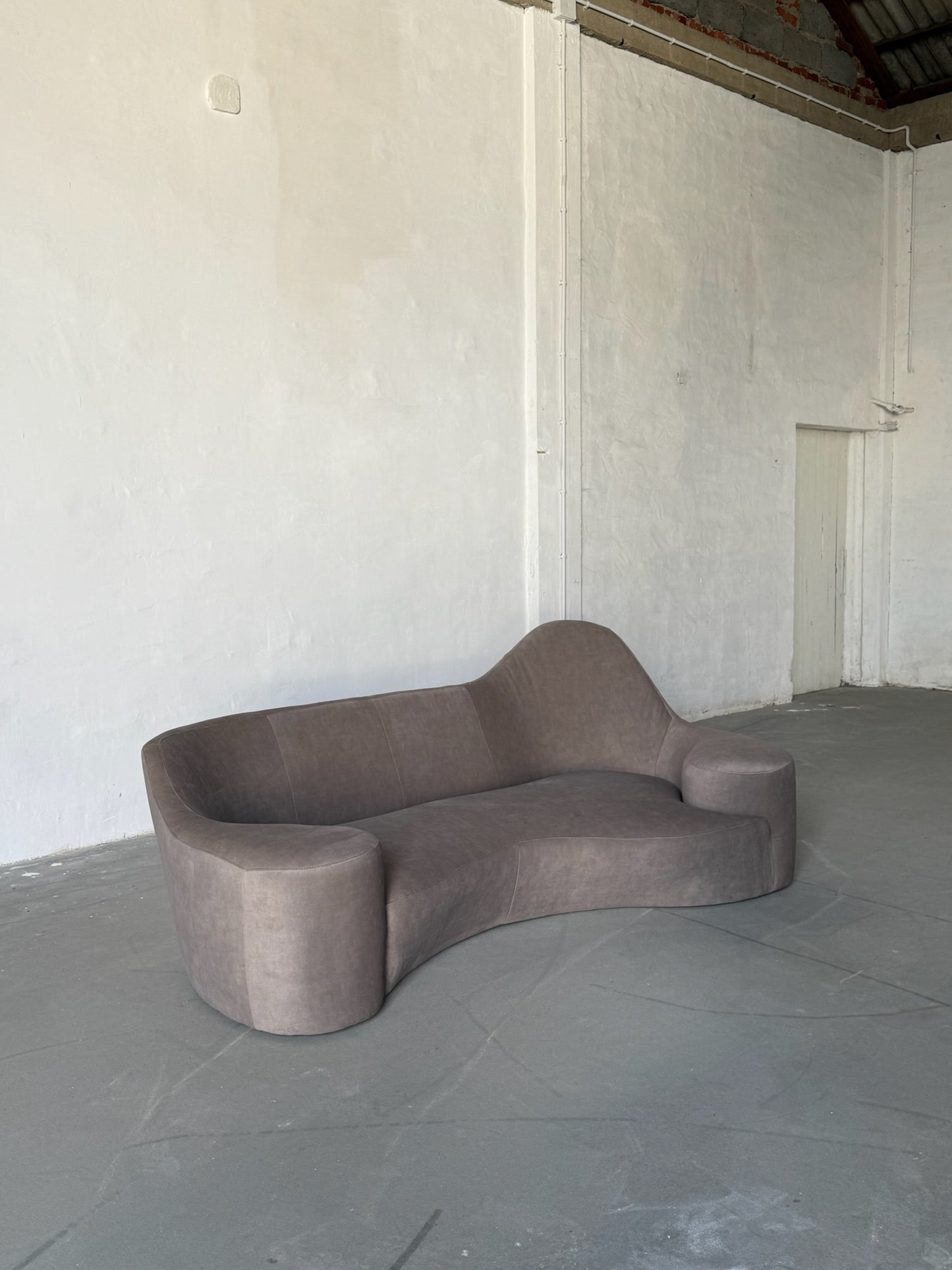 XL sculptural taupe sofa