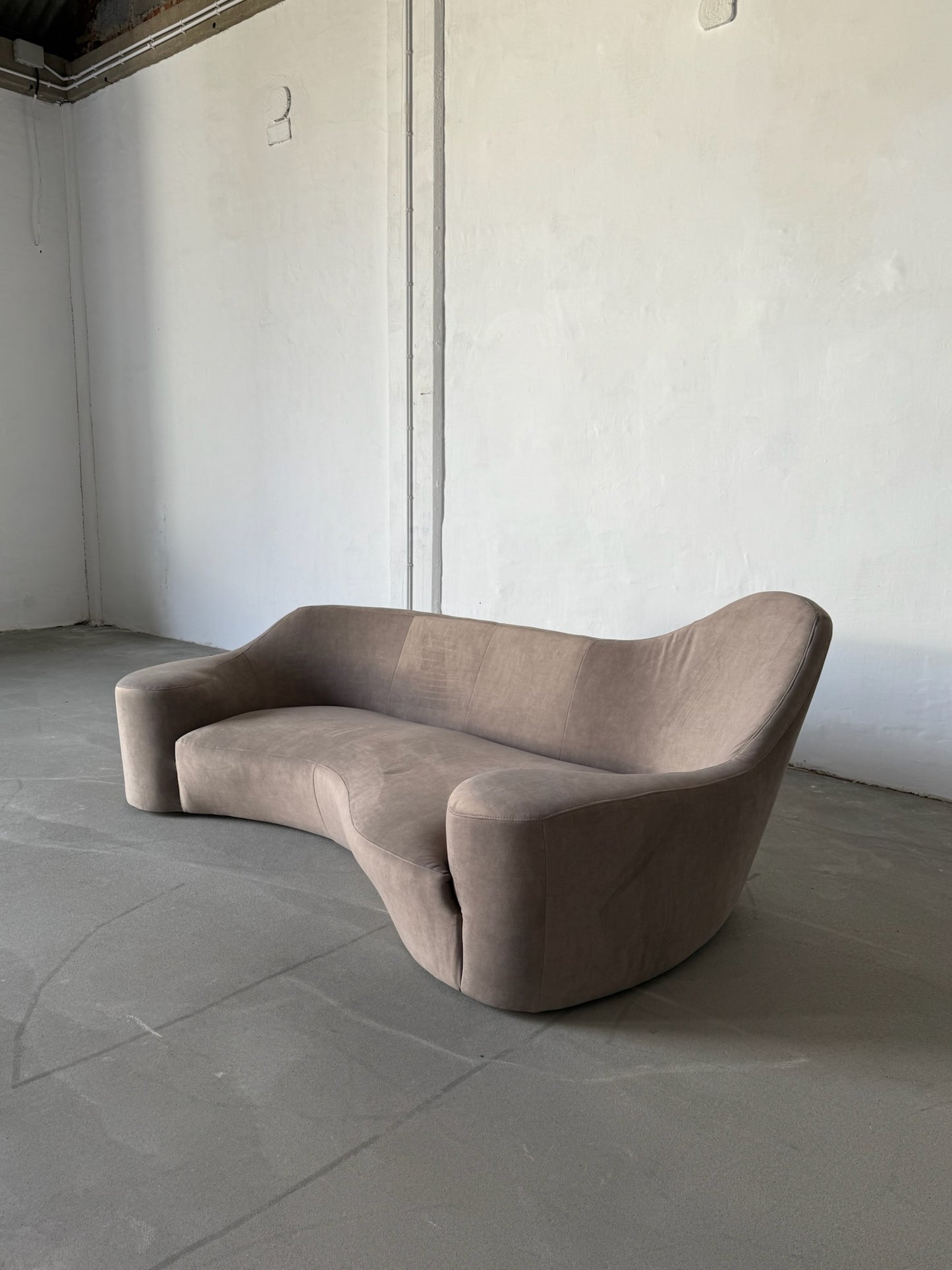 XL sculptural taupe sofa