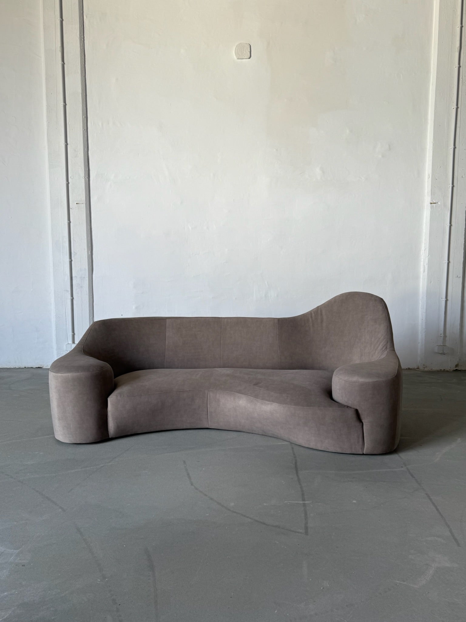 XL sculptural taupe sofa